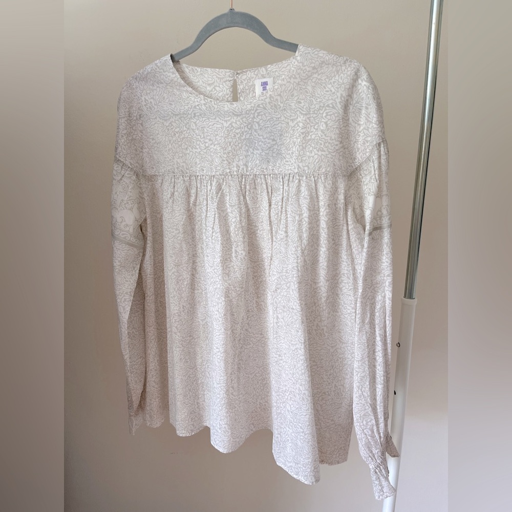 NWT UNIQLO X ANNA SUI Collab Cotton Peasant Top